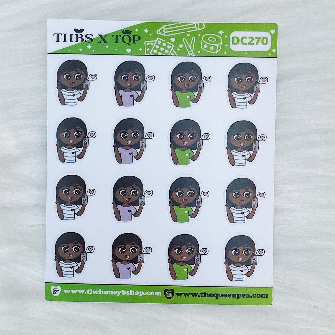 Facetiming BabeBees Clear Doodle Stickers | Choose your Skin Tone!