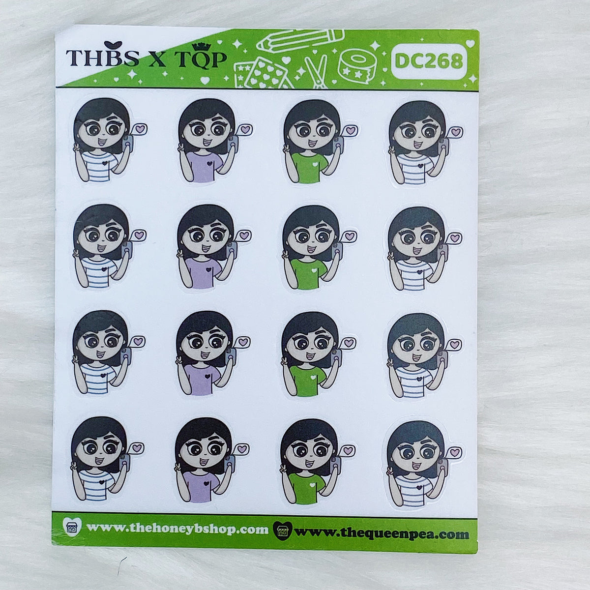 Facetiming BabeBees Clear Doodle Stickers | Choose your Skin Tone!