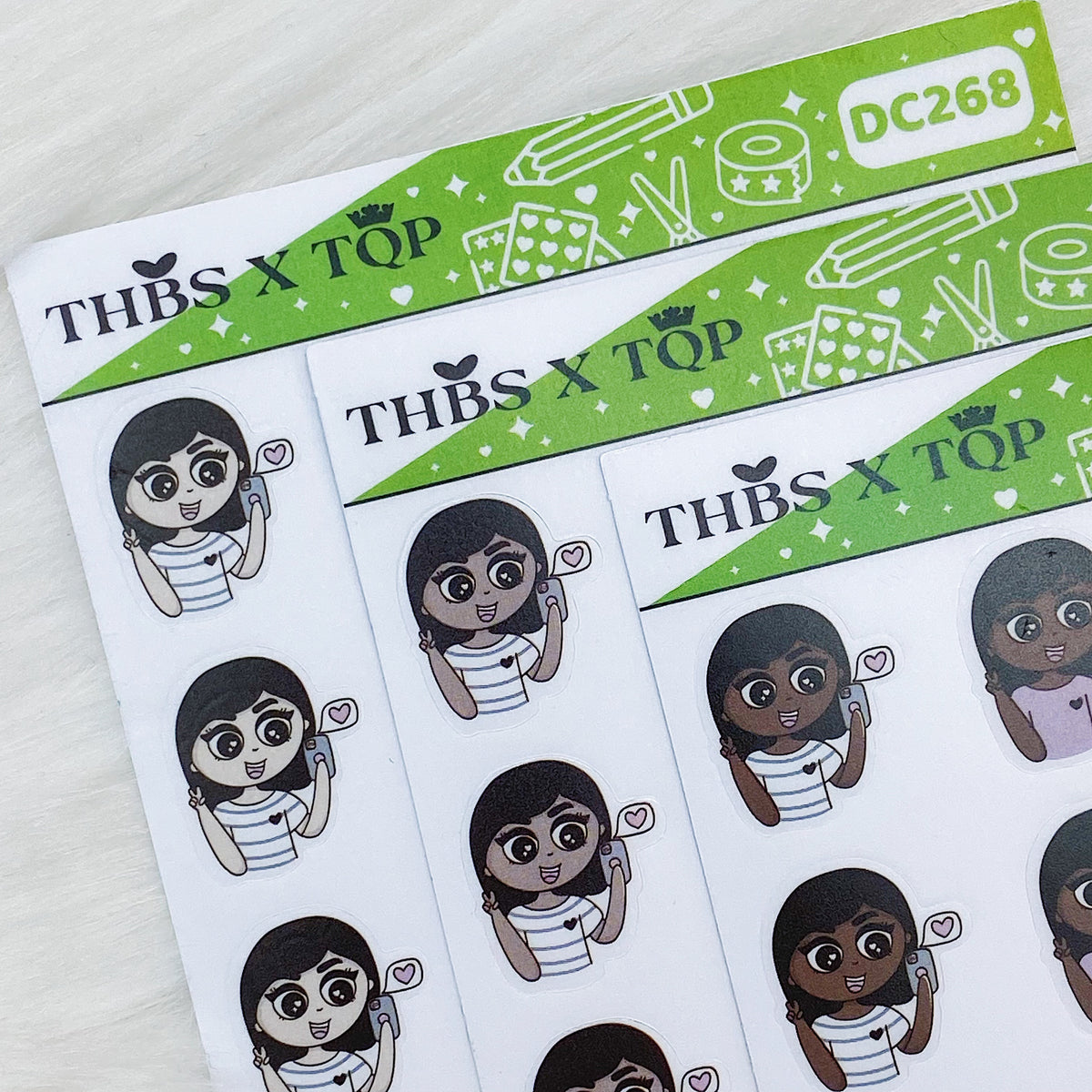 Facetiming BabeBees Clear Doodle Stickers | Choose your Skin Tone!
