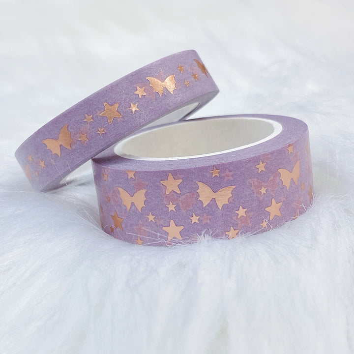 Send Me Nudes Dusty Pink Bat Bow Magic Washi Tape Bundle | 15 + 10 MM | Rose Gold Foil