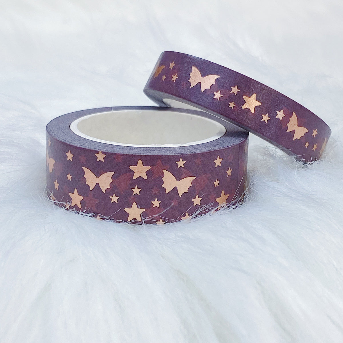 Paquete de cinta Washi mágica con lazo de murciélago pecas y desnudos Send Me | 15+10 MM | Lámina de oro rosa.