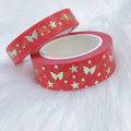 Autumn Harvest Apple Bat Bow Magic Washi Tape Bundle | 15 + 10 MM | Soft Gold Foil