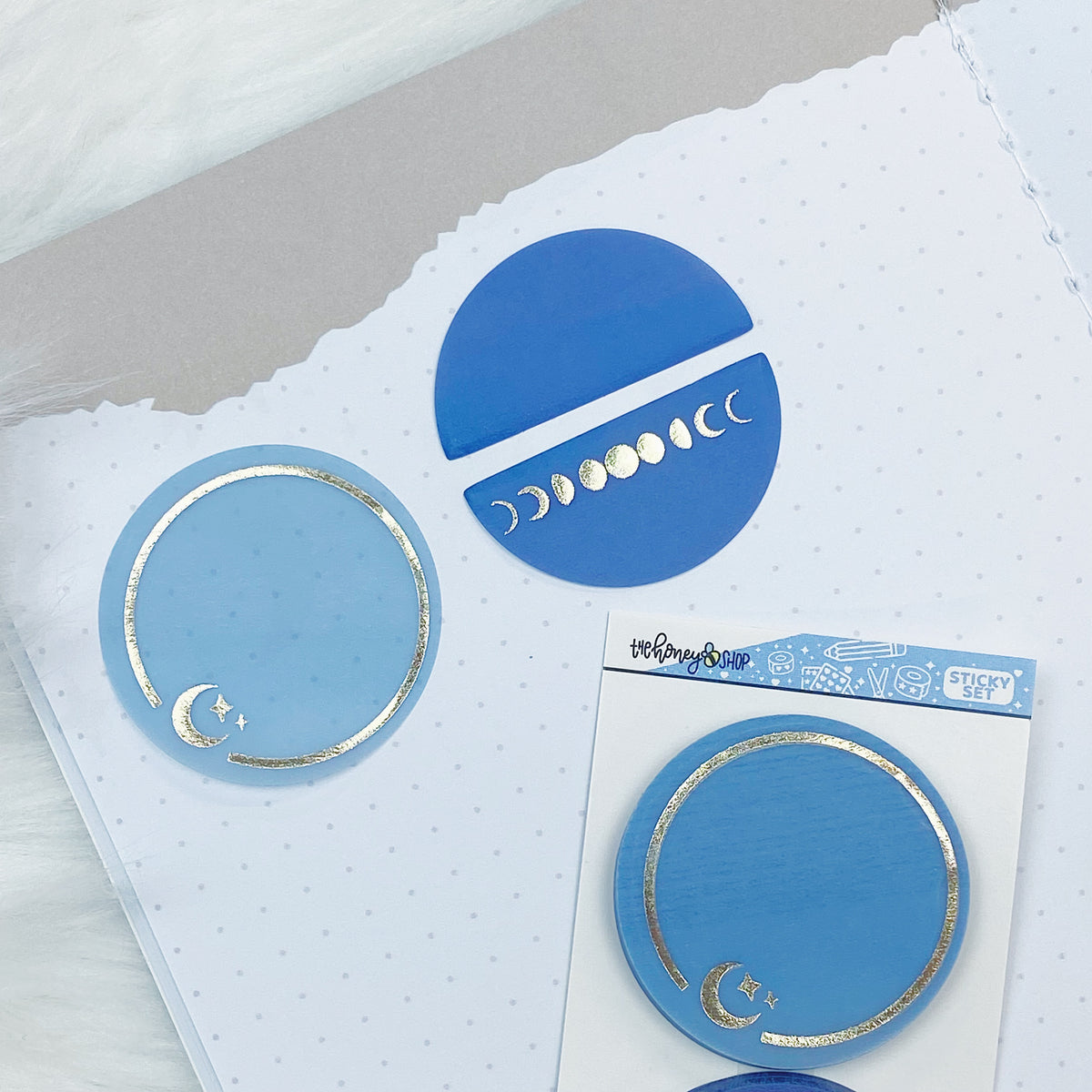 Lunar Eclipse Vellum Sticky Note Set | Soft Gold Foiled