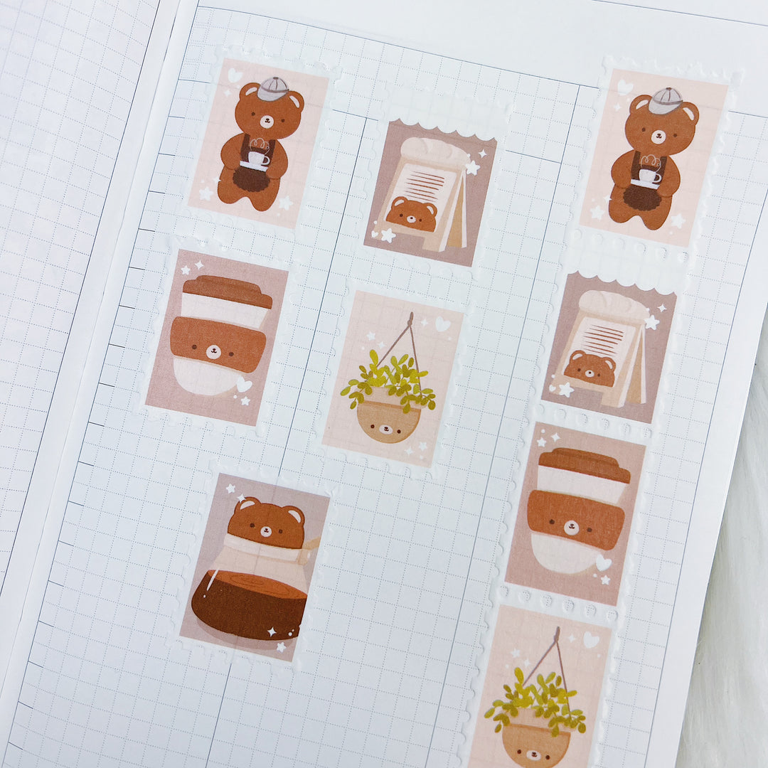 Beary Latte Stamp Washi Tape