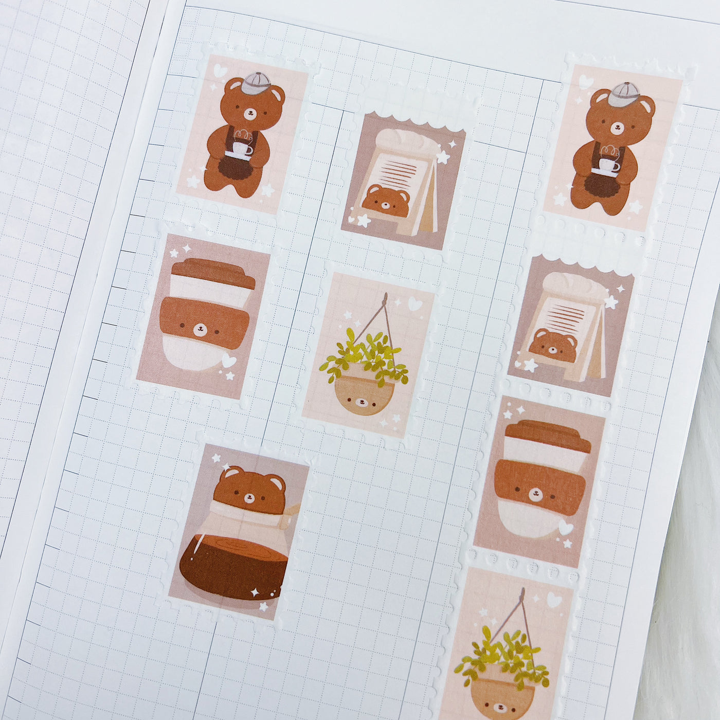 Beary Latte Stamp Washi Tape