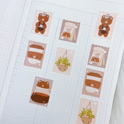 Beary Latte Stamp Washi Tape