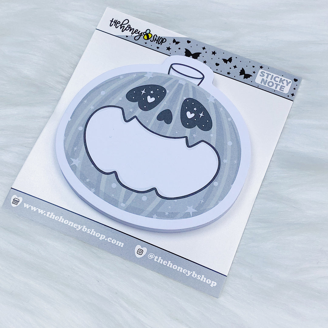 Grey Pumpkin Die Cut Sticky Note | 3x3