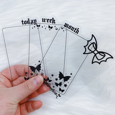 Bat Bow Clear Washi Bookmarks | Includes FOUR Bookmarks!