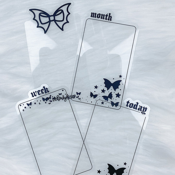 Bat Bow Clear Washi Bookmarks | Includes FOUR Bookmarks!