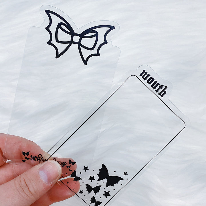 Bat Bow Clear Washi Bookmarks | Includes FOUR Bookmarks!