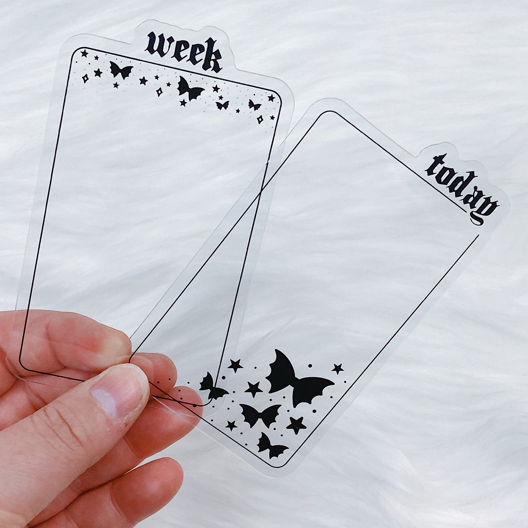 Bat Bow Clear Washi Bookmarks | Includes FOUR Bookmarks!