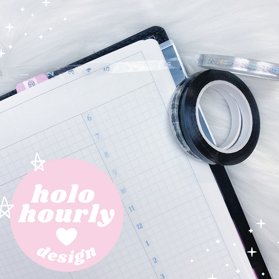 B6 Perforated Clear Hourly Washi Tape | Choose your Design! | Fits B6 Classic Daily + MORE!