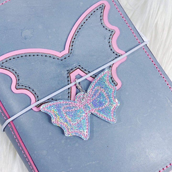 Holographic Glitter Bat Bow Feltie Planner Charm