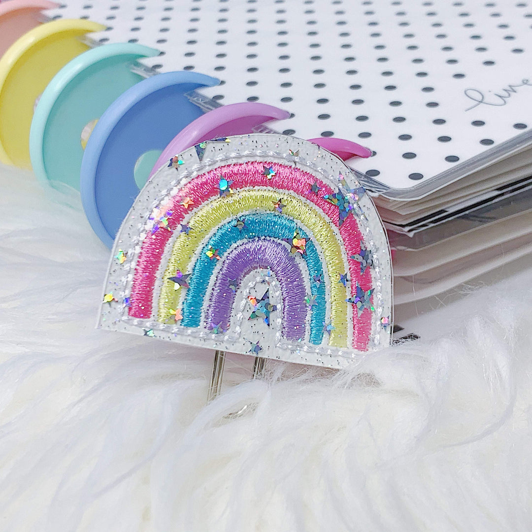 Pastel Rainbow with Stars Feltie Planner Clip