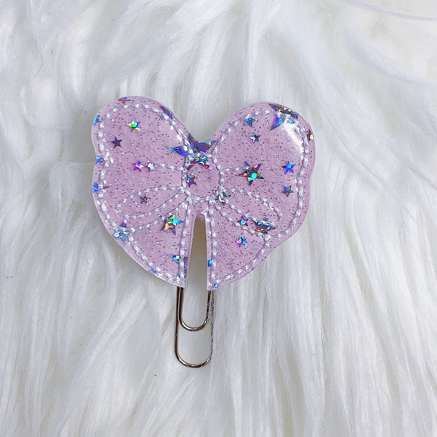 Lilac Cotton Candy Bow Feltie Planner Clip