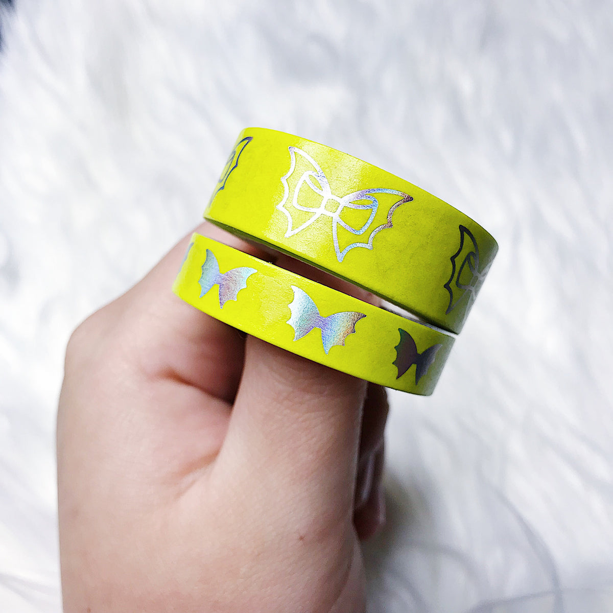 Honey B Yellow Holo Bat Bow Washi Bundle