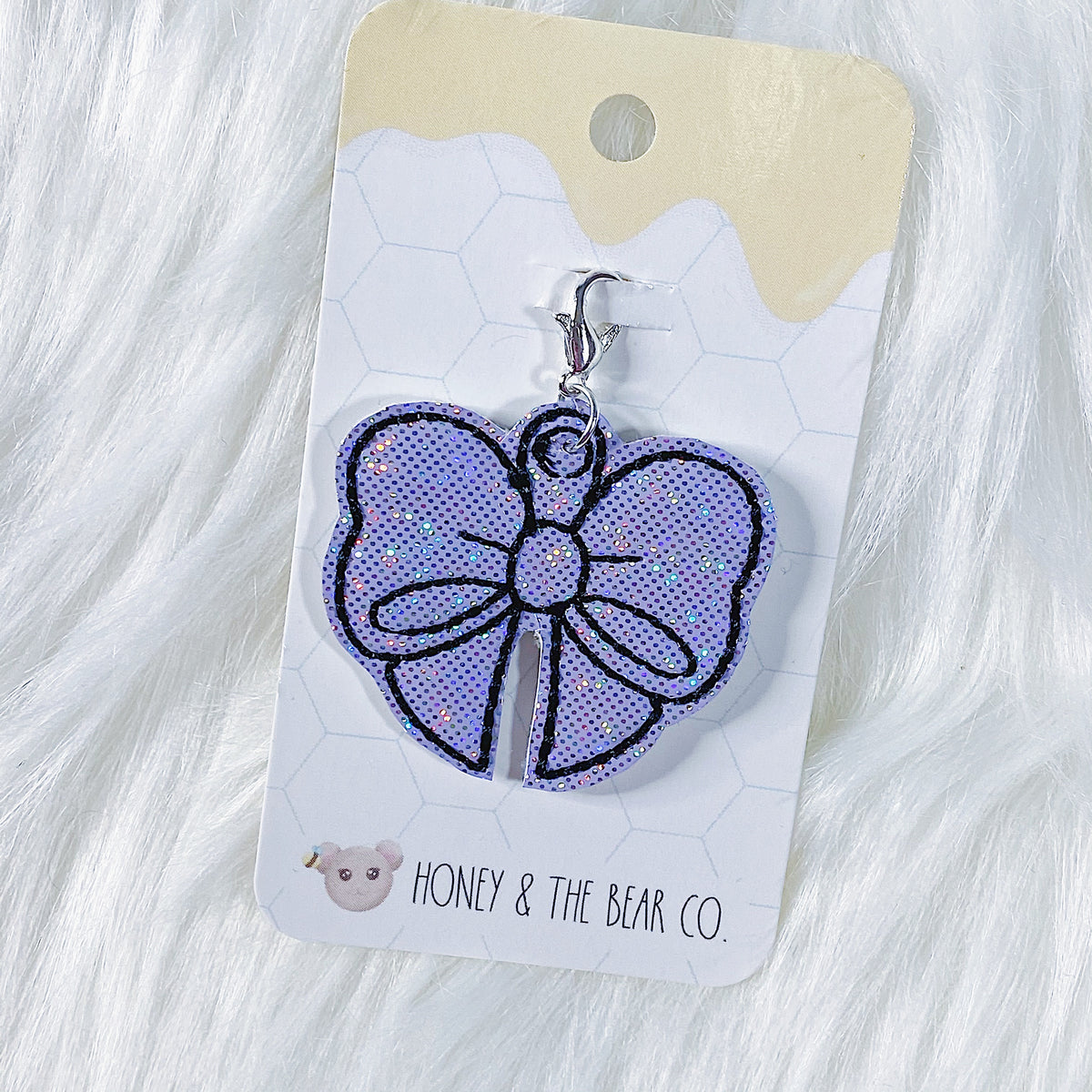 Purple Glitter Bow Feltie Planner Charm